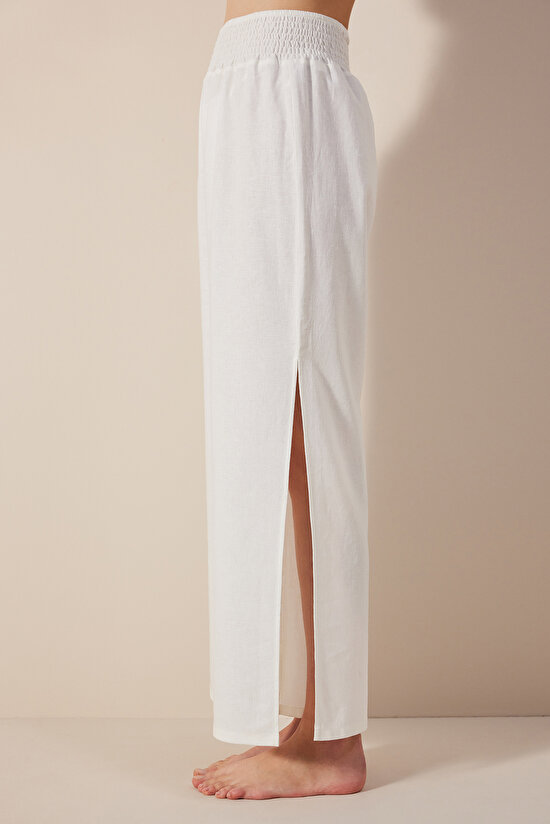 Keten Lina Beyaz Pantolon - 3