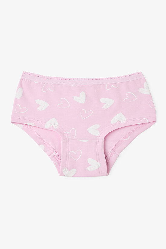 Girls Heart Patterned Normal Waist 3-Pack Hipster Panties Girls Heart Patterned Normal Waist 3-Pack Hipster Panties - 4