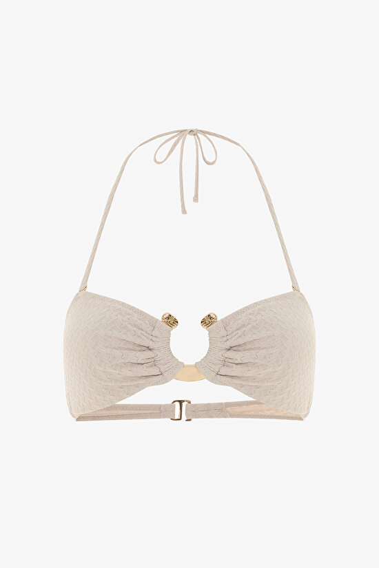 Taş Rengi Alice Straplez Bikini Üstü - 1