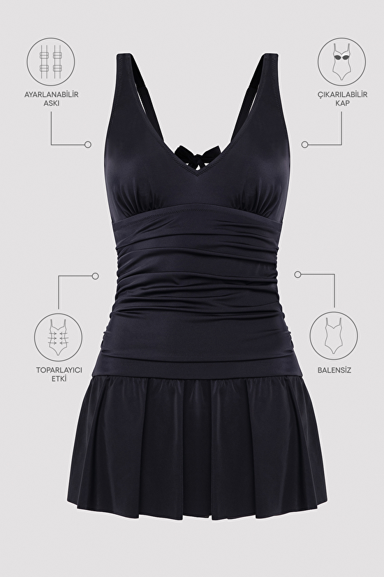 Basic Skirt Corset Black Suit - 6