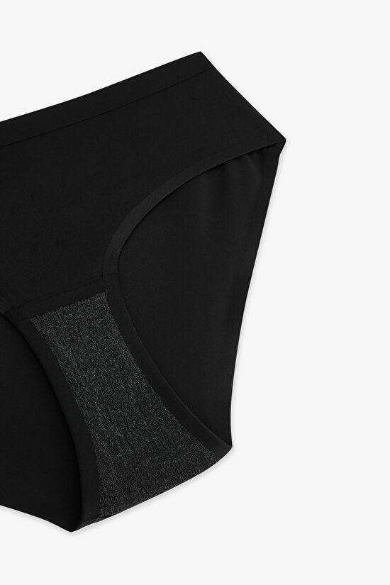 Siyah Period Orta Bel Bikini Altı - 7