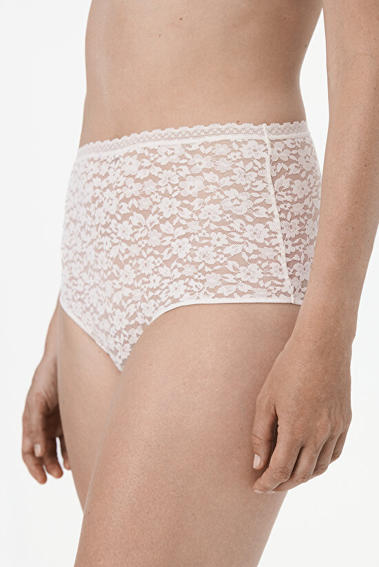 Ecru Easy Lace High-Waist Slip Briefs - 1