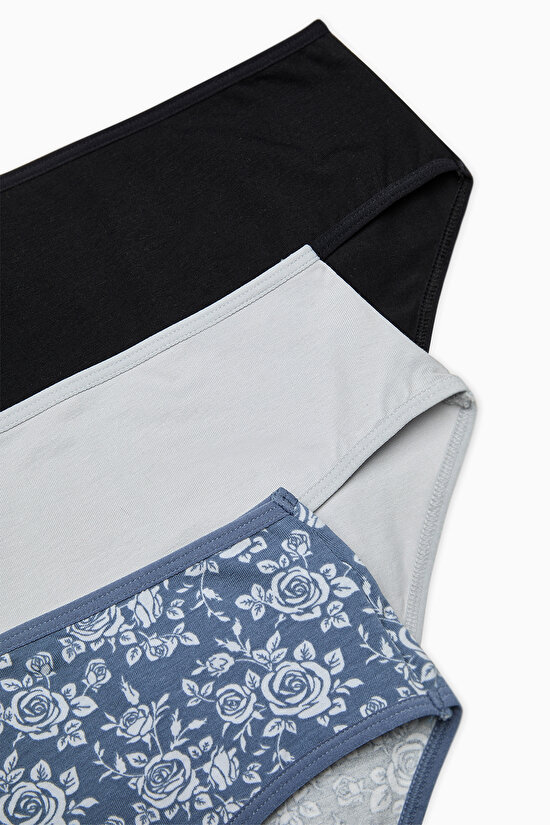 Simple Roses Çok Renkli  3lü Cover Slip Külot - 5