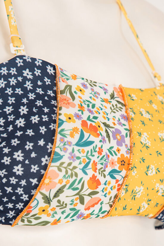 Çok Renkli Bonita Strapless Bikini Üstü - 6