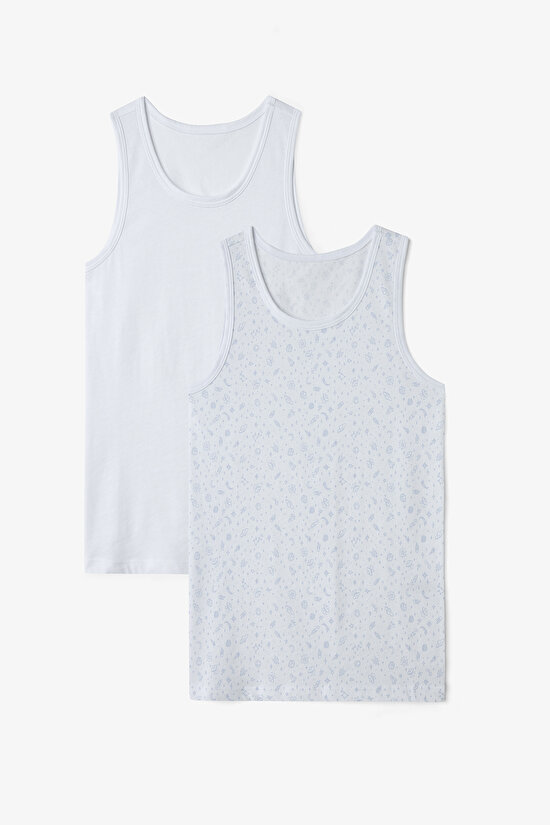 Optik Beyaz Erkek Çocuk Cosmic 2'li Atlet - 1