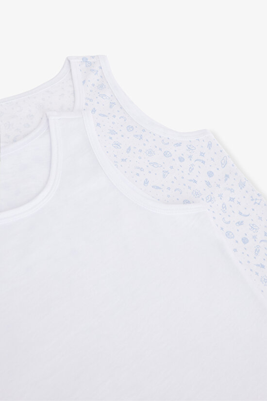 Optik Beyaz Erkek Çocuk Cosmic 2'li Atlet - 4