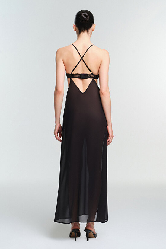 Black Vera Lace Nightgown - 3