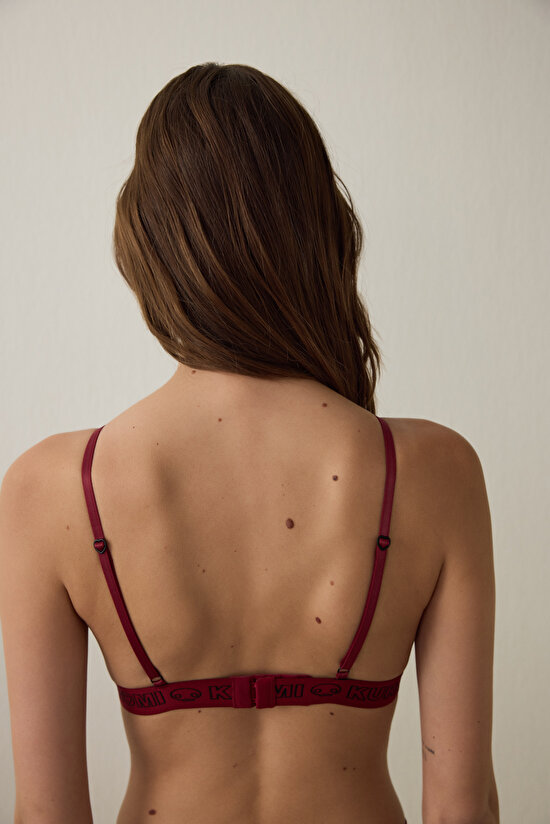Bordo Soft Triangle Padded Sütyen - 1