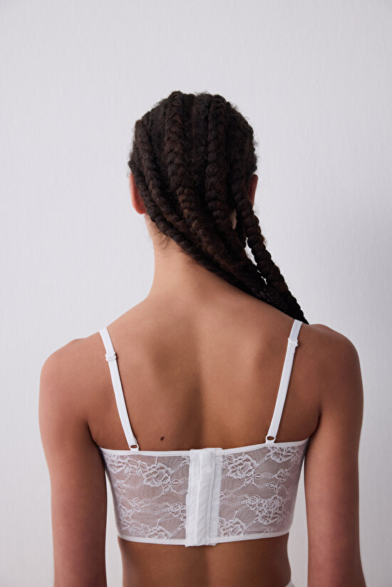 Stone Korseli Kırık Beyaz Büstiyer - 4