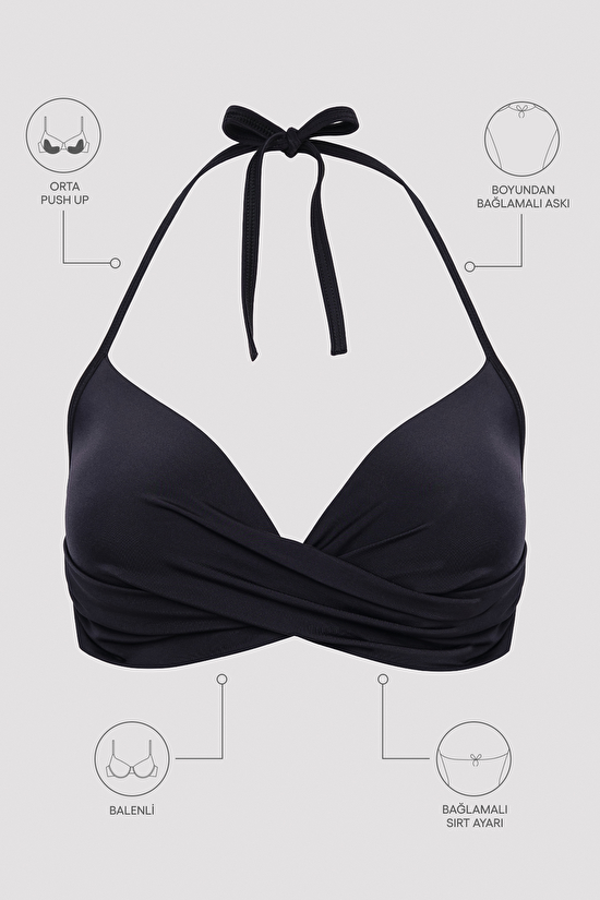 New Super Sexy Siyah Bikini Üstü - 5