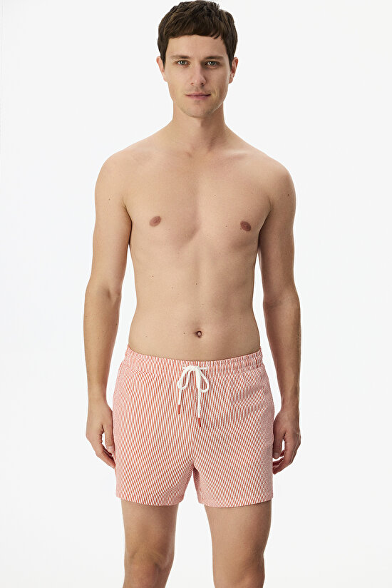 Man Multicolor Red Tissue Shorts - 3
