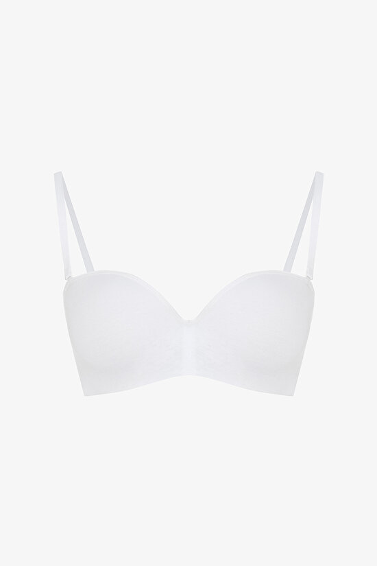 Beyaz Angelina Straplez Balenli Push Up Sütyen - 6