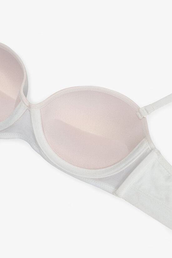 Beyaz Angelina Straplez Balenli Push Up Sütyen - 7