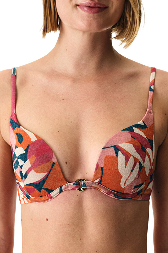 Multicolor Brayana Intense Push Up Supported Bikini Top - 3