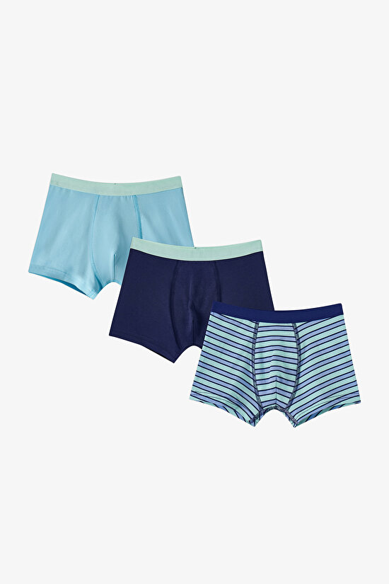 Mavi Erkek Çocuk Fishy Friends 3'lü Boxer - 1