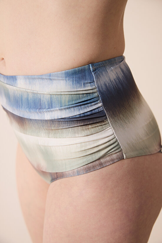 Dalia Yüksek Bel Büzgülü Çok Renkli Bikini Altı - 4