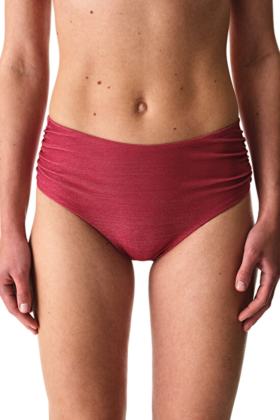 Fuşya Dayana High Büzgülü Bikini Altı - 1