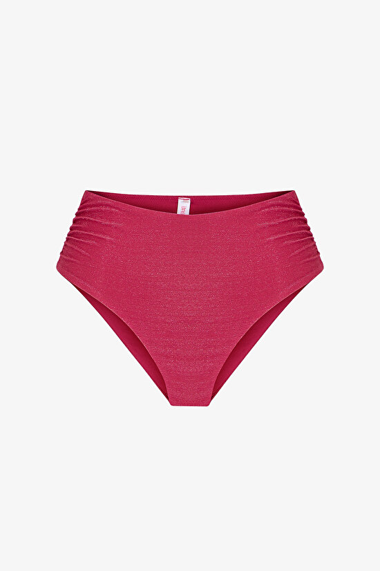 Fuşya Dayana High Büzgülü Bikini Altı - 5