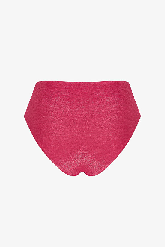 Fuşya Dayana High Büzgülü Bikini Altı - 6