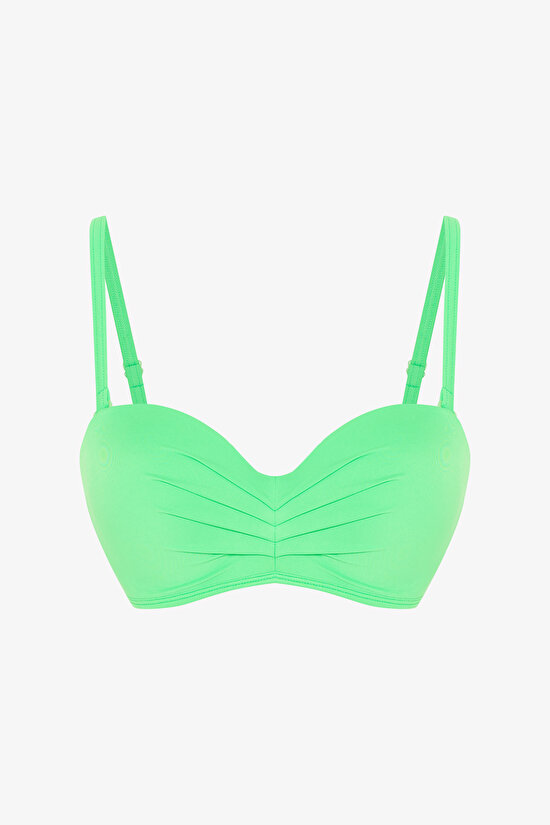 Yeşil Lotus Push Up Balenli Balconette Bikini Üstü - 6