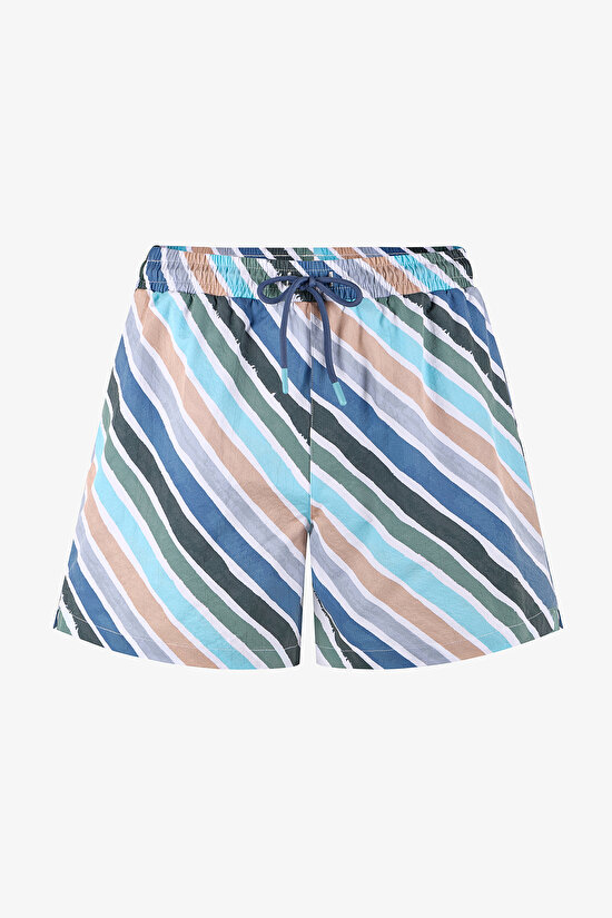 Man Multicolor Cross Line Shorts - 3