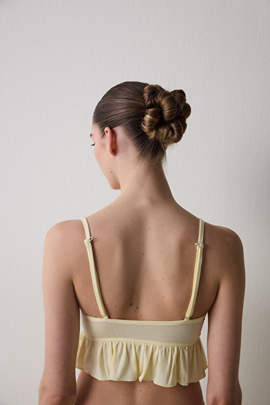 Thin Strap Açık Sarı Crop Atlet Thin Strap Açık Sarı Crop Atlet - 6