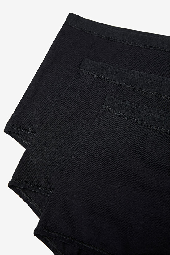 Black Cotton 3in1 Highwaist Slip - 3