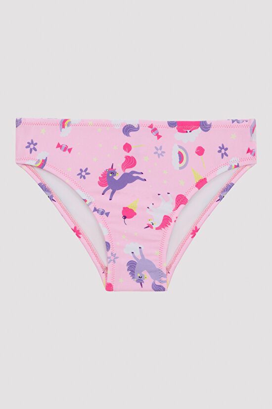 Girls Colorful unicorn Frill Halter Bikini Set - 3