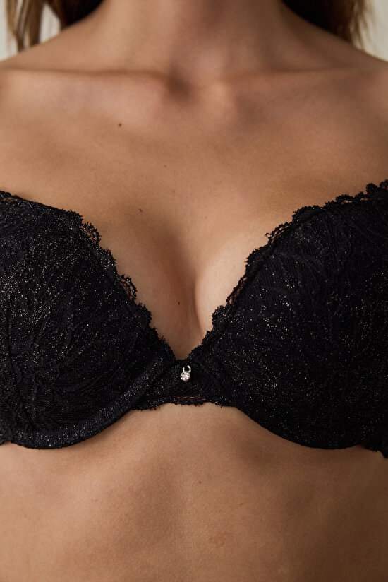 Black Lol Up Lace Bra - 3