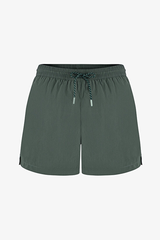 Erkek Kır Yeşili Basic Dark Green Şort - 4
