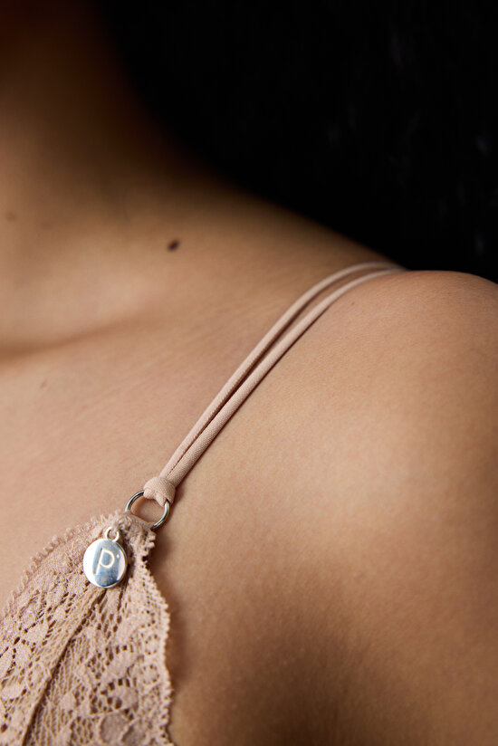 Micro Lace Triangle Beige Bra - 5