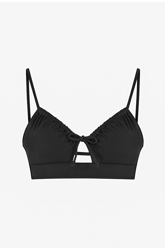Siyah Front Opening Bikini Üstü - 6