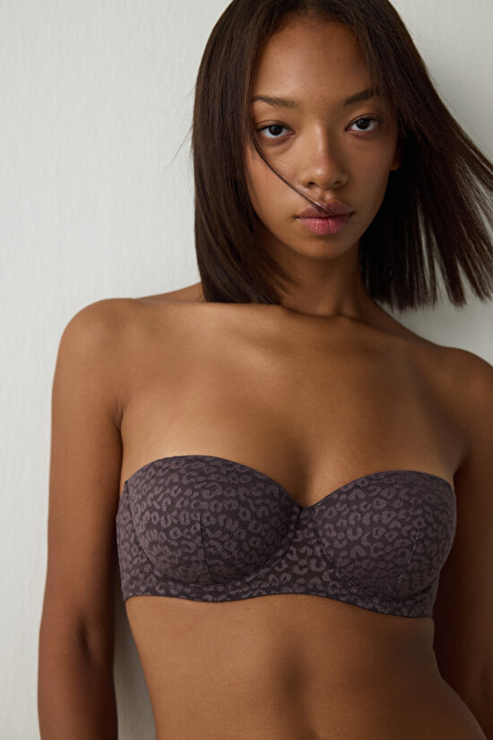 Brown Bloom Lace Underwire Bra - 4