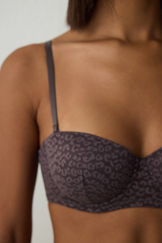 Brown Bloom Lace Underwire Bra - 5