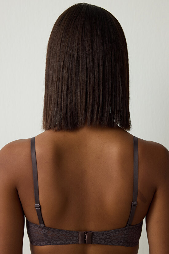 Brown Bloom Lace Underwire Bra - 6