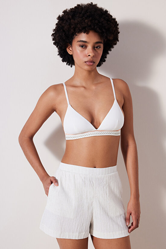 Julia Texture Taş Rengi Şort - 3