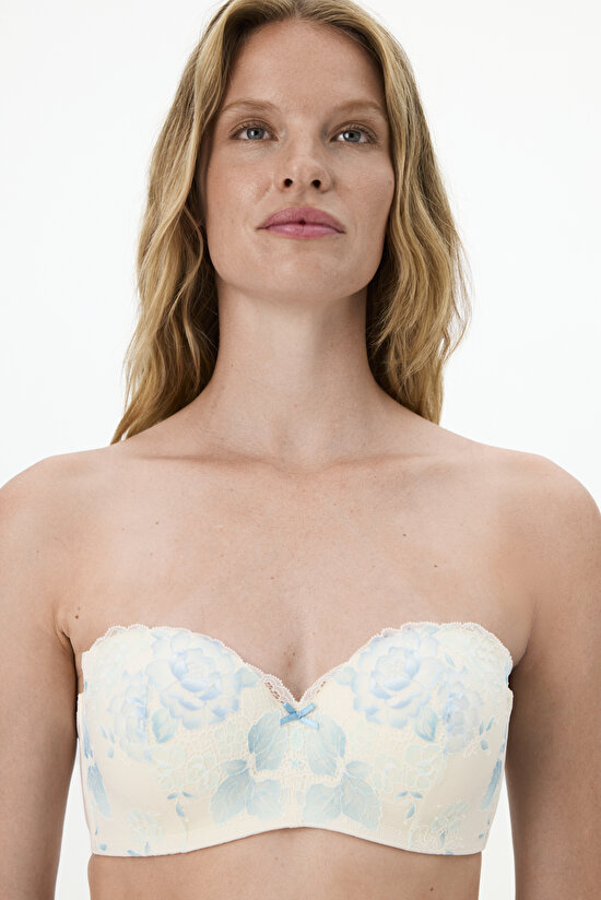 Ecru Lotus Lace Bra - 3
