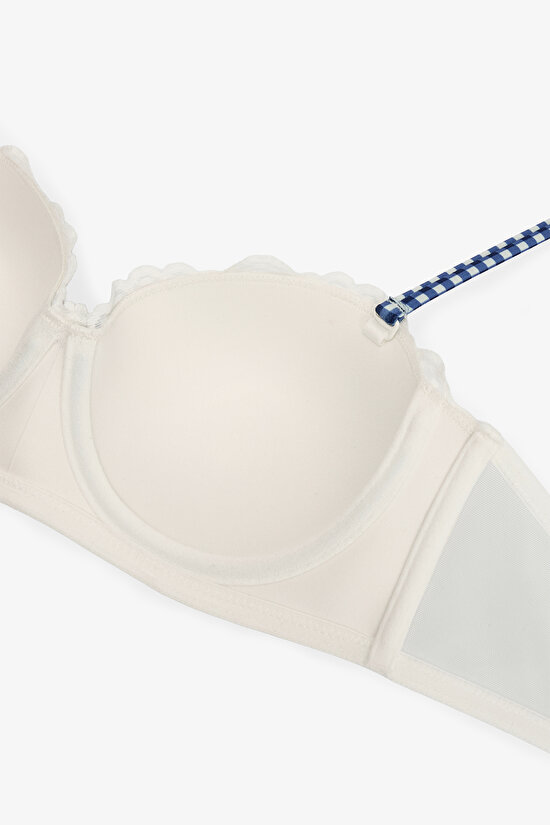 Lotus Lace Kırık Beyaz Straplez Sütyen - 6