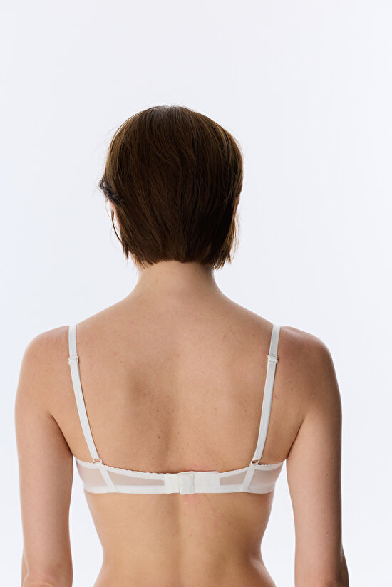 Kırık Beyaz Valeria Lace Dantel Sütyen - 5