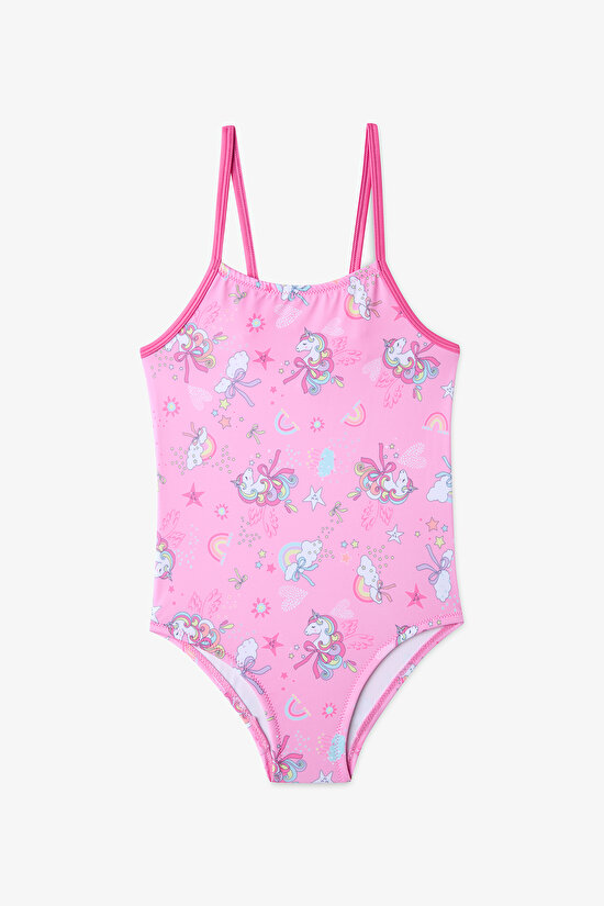 Multicolor Girls Uniribbon Swimsuit - 1