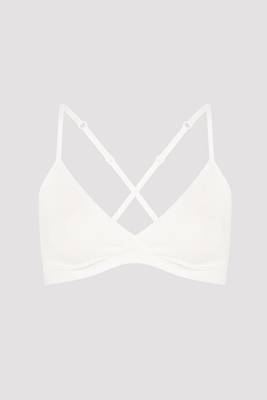 Beyaz Triangle Basic Cotton Sütyen - 5
