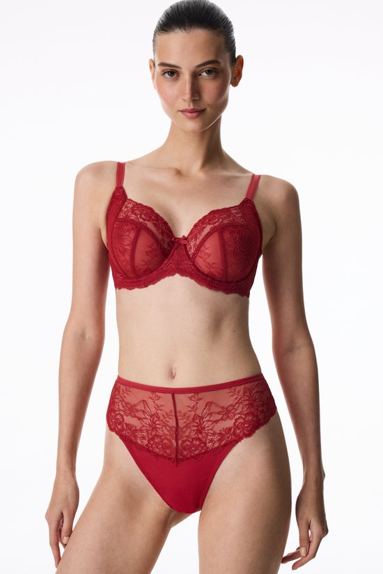 Red Daisy Form Floral Bra - 1