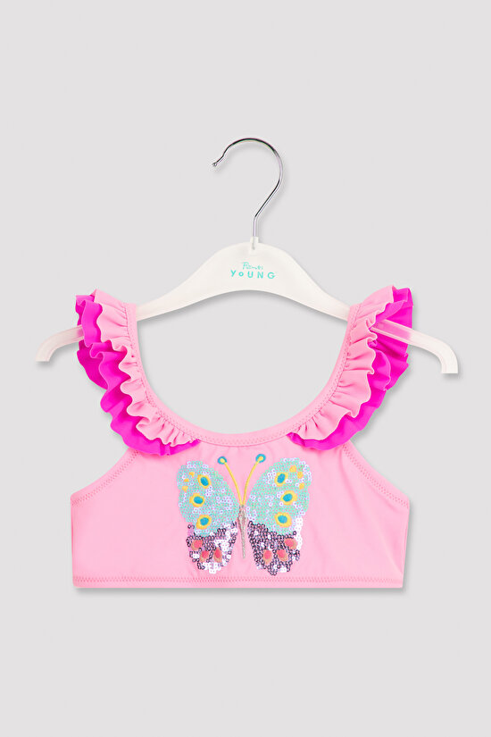Kız Çocuk Butterfly Bandeau Bikini Takımı - 2