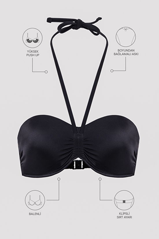 Basic Pop Black Bikini Top - 4