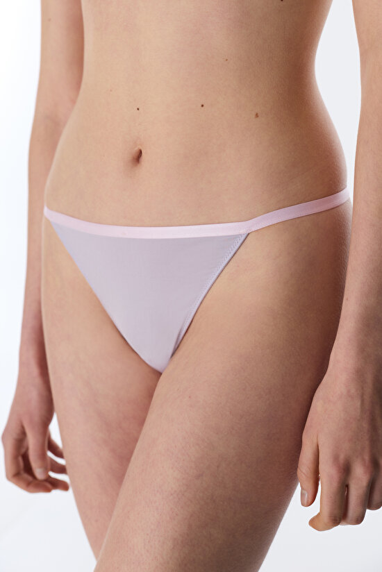 Lila Micro Lace Dantel Brazilian Külot - 1