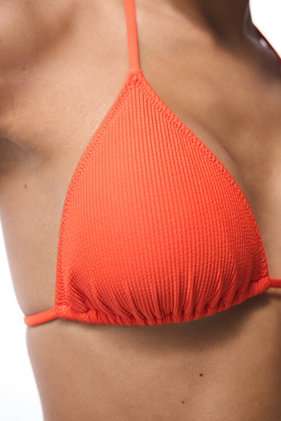 Turuncu Sona Üçgen Bikini Üstü - 4