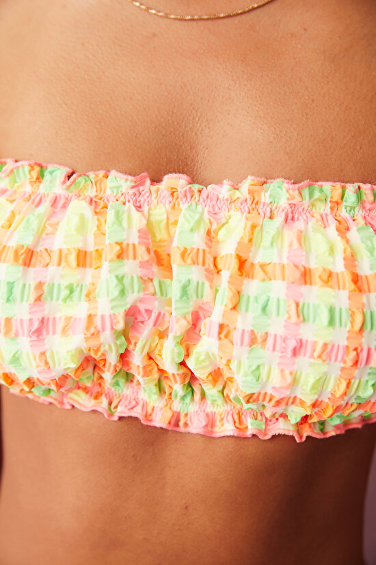Çok Renkli Candy Straplez Bikini Üstü - 1