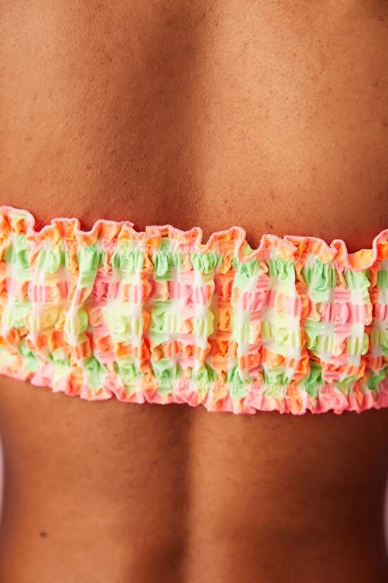 Çok Renkli Candy Straplez Bikini Üstü - 2