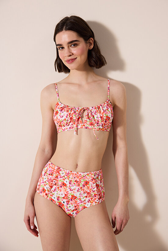 Scarlett Bandeau Dokulu Çok Renkli Bikini Üstü - 5