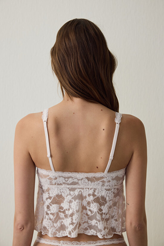 Açık Pembe Fluffy Lace Cami - 3